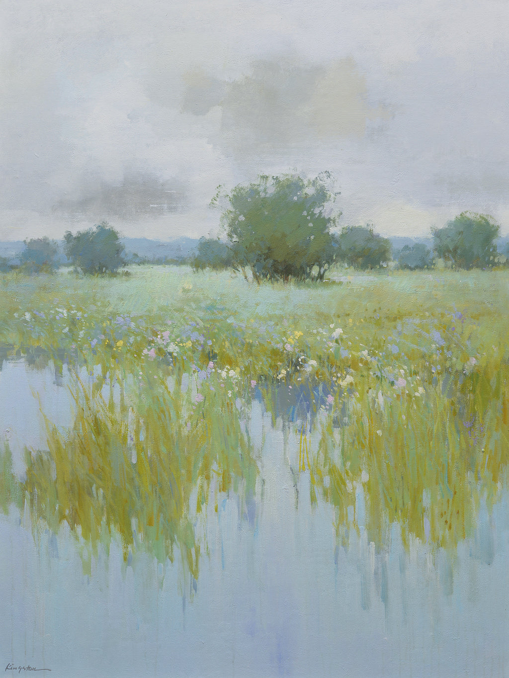 Giclée on Canvas-Modern Kingston Marsh Landscape Artwork P303 image 0