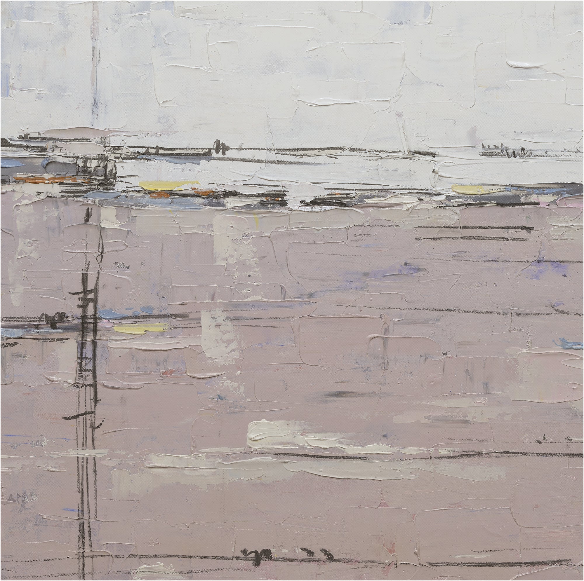 Giclée on Canvas-Modern Pink &White Abstract Artwork P68 image 2