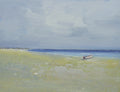 12x16 oil painting on canvas of little boat on beach 22010541 image 0