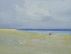 12x16 oil painting on canvas of little boat on beach 22010541 image 0