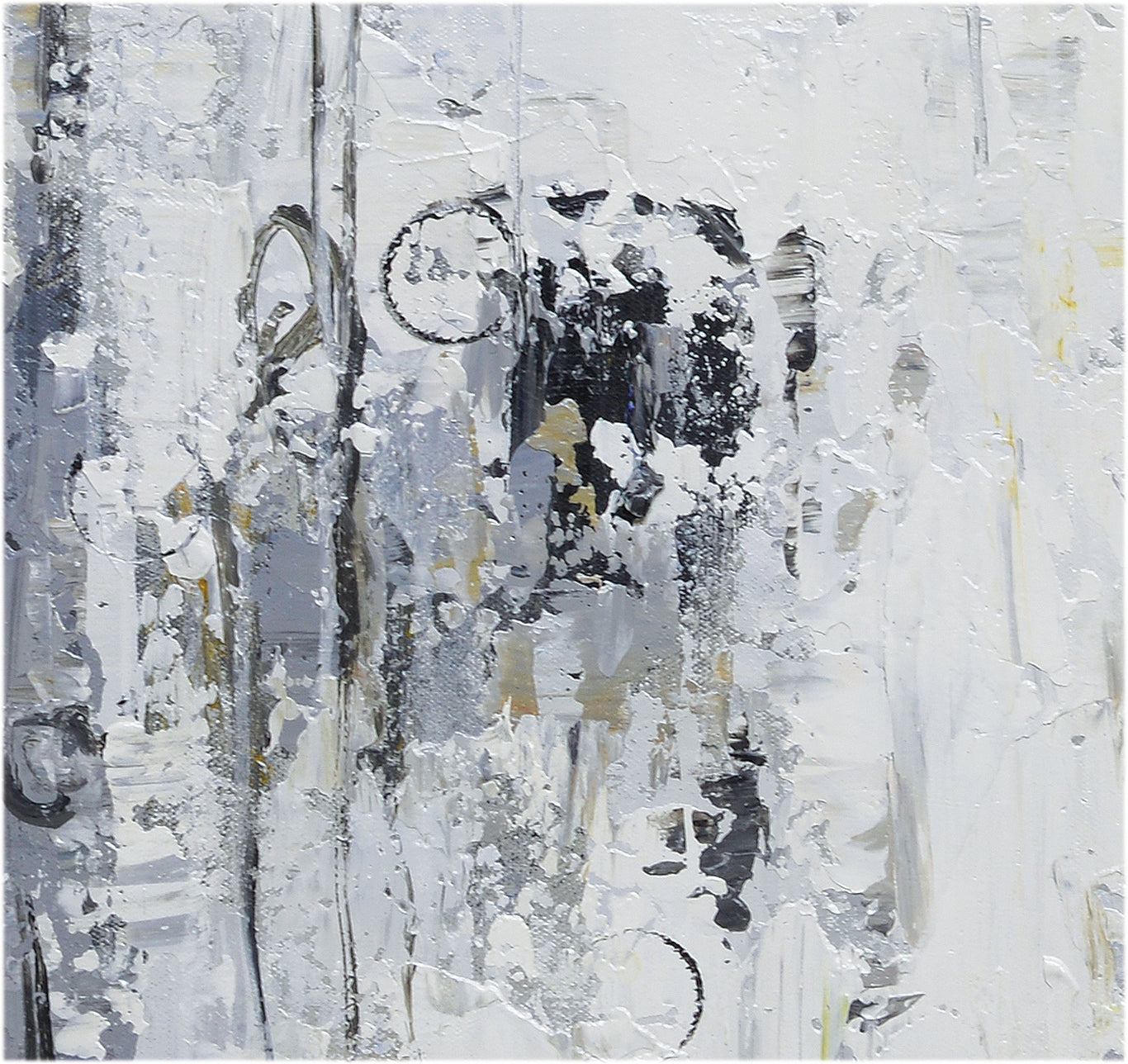 Giclée on Canvas-Modern Gray &White Abstract Artwork P23741 image 2