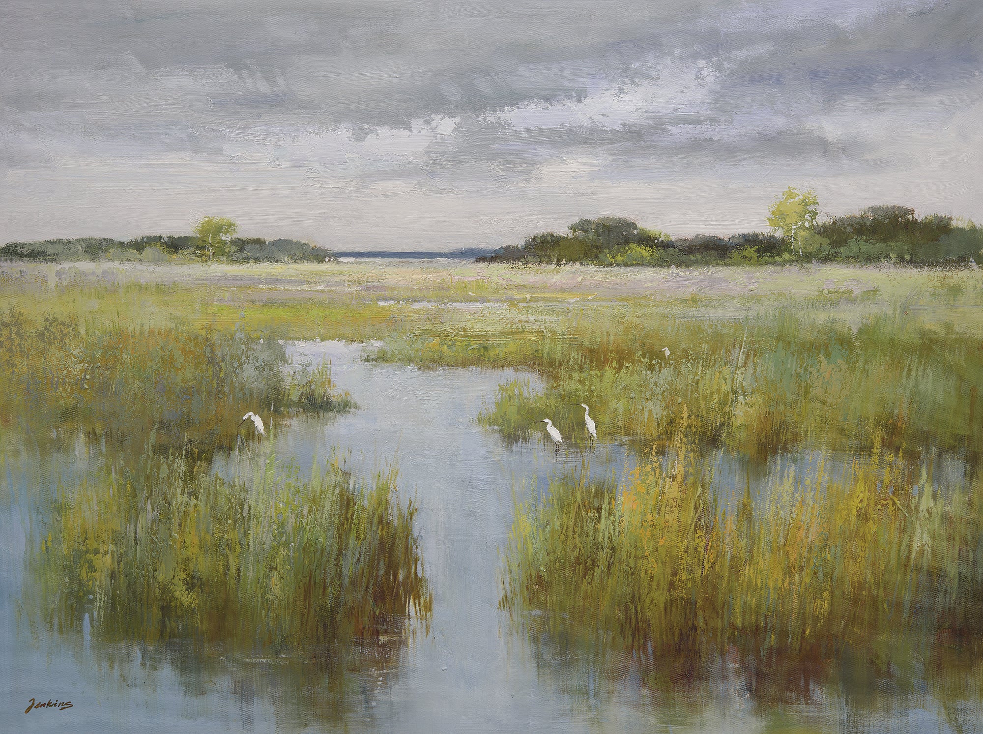 Giclee on Canvas-Modern Green Marsh Landscape Artwork 823708 P23707 image 0