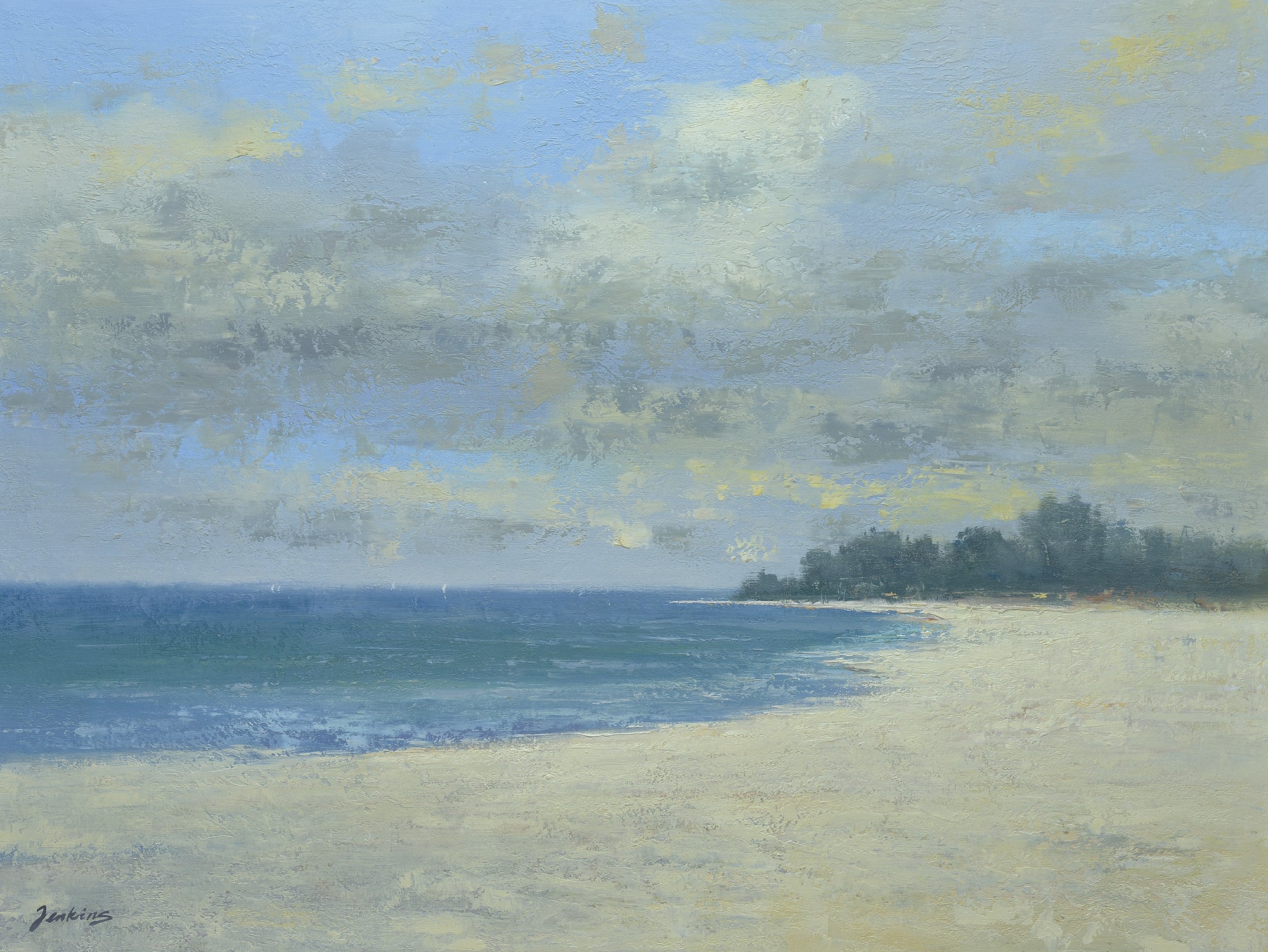 Giclée on Canvas-Modern Ocean Beach Artwork P102 image 0