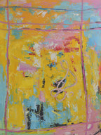 Giclée on Canvas-Modern Yellow Theme  Abstract Artwork P431 image 0