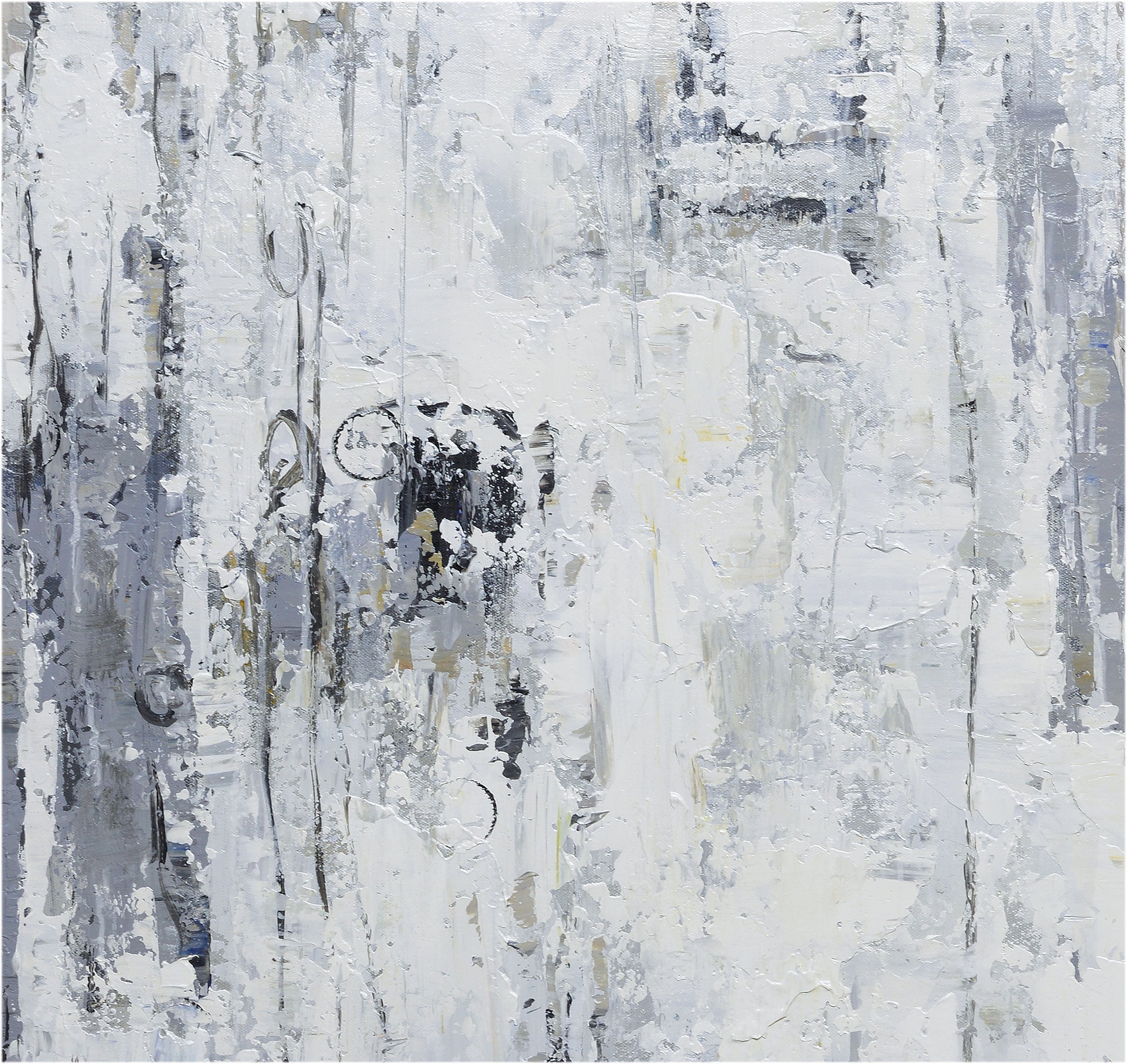 Giclée on Canvas-Modern Gray &White Abstract Artwork P23741 image 3