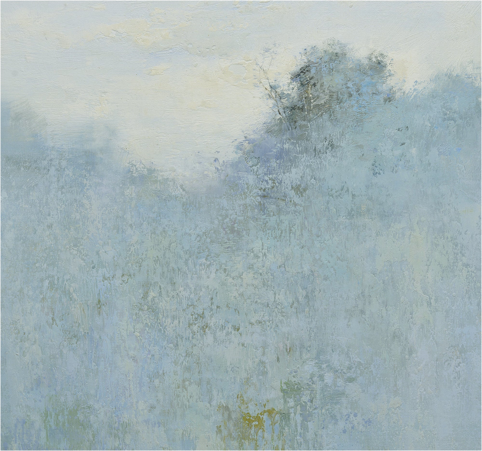 Giclée on Canvas-Modern Blue Tree Line Artwork G5904 image 1