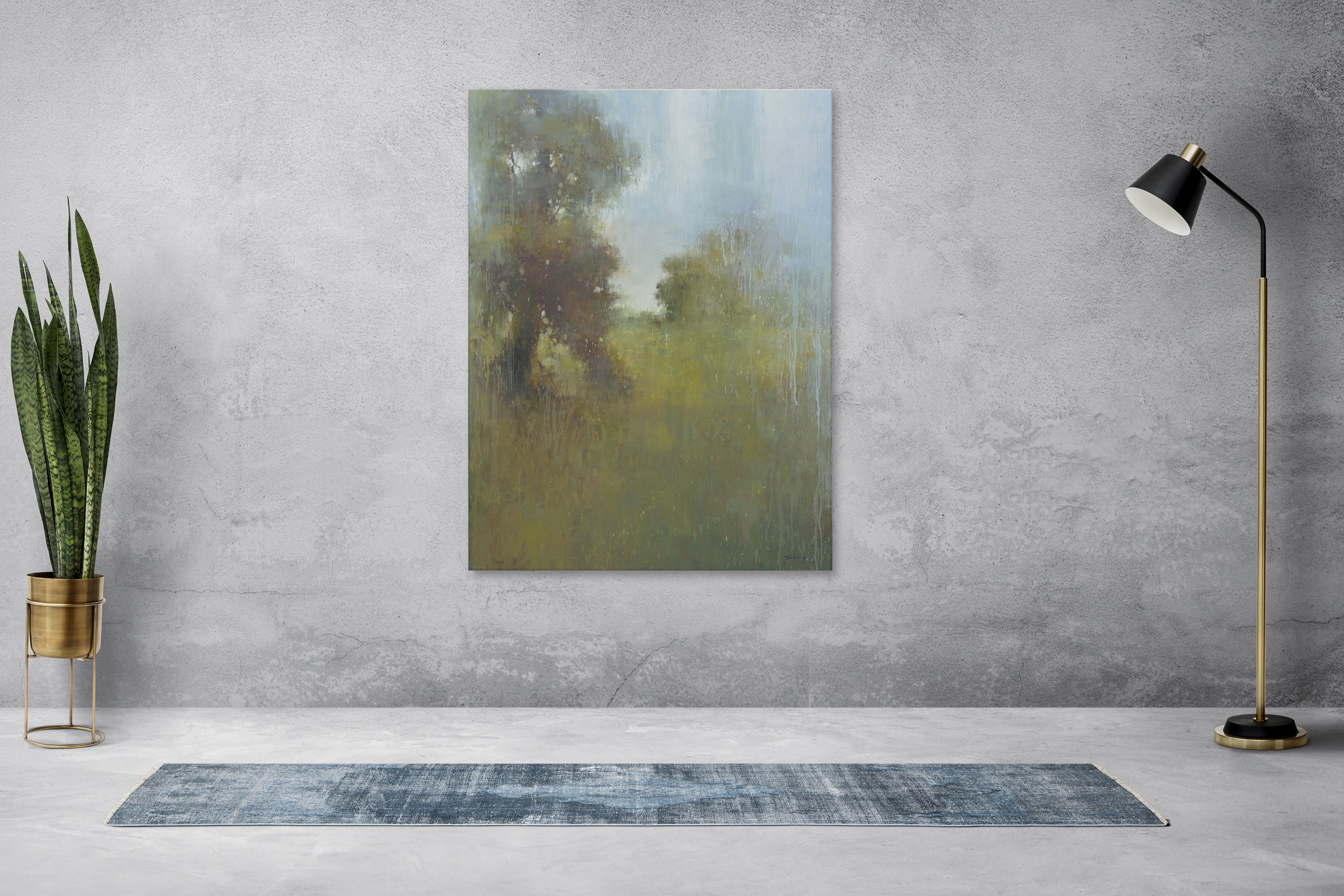 Giclee on Canvas-Modern Landscape Green Tree Artwork 8184406 image 1