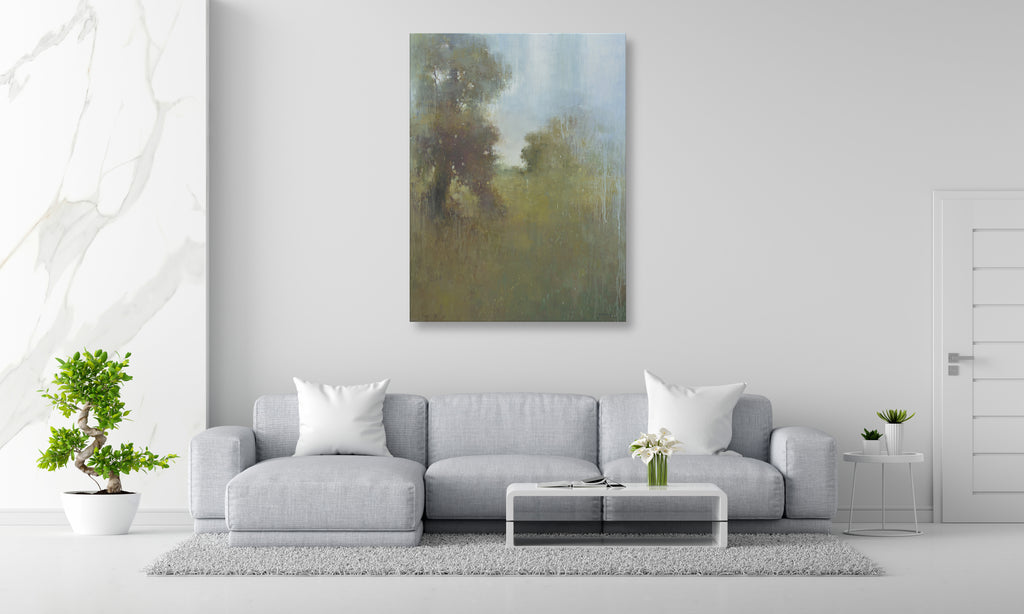 Giclée on Canvas-Modern Landscape Green Tree Artwork P332 - 8194406 image 3