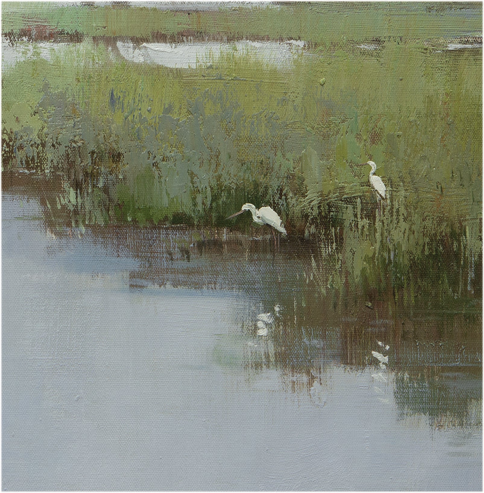 Giclee on Canvas-Modern Egrets Marsh Landscape  Artwork 823921 image 3